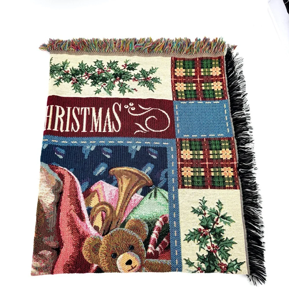 HALLMARK Merry Christmas Santa Tapestry Throw